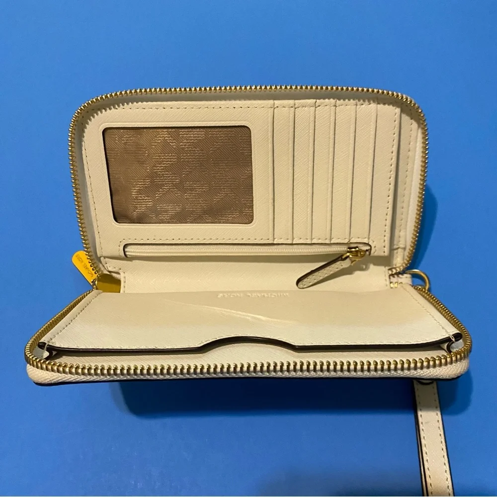 Michael Kors white & gold wallet